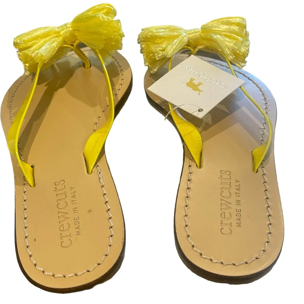 J CREW Neon Capri Sandals with Raffia Bow - Picture 3 of 9